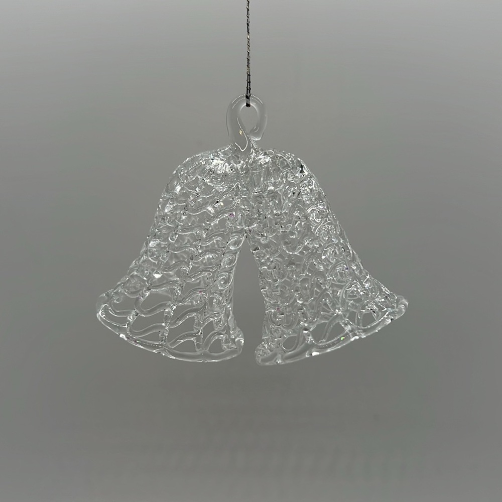 Vintage Handspun Glass Christmas Bells Ornament - Picture 4 of 7